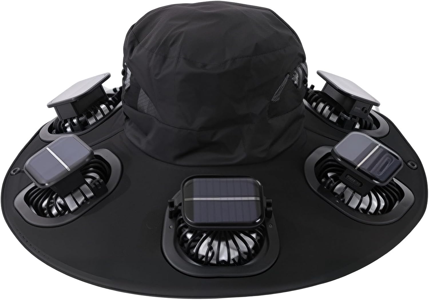 Sun Hat Wide Brim - ホット6ファンソーラーファンハット通気性UVカットワイドブリムサンキャップサマーファンバイザーキャップ男性用アウトドアハイキングキャンプ釣り用