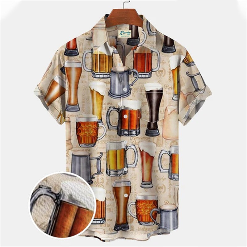 Summer Clothing Recommendations - メンズフローラルカジュアルTシャツ,特大の高級3Dプリント服,半袖,ビール,原宿トップス,販売,y2k