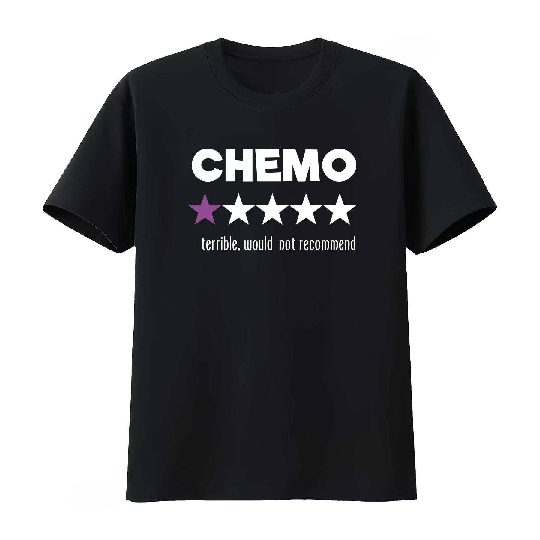 Summer Clothing Recommendations - 面白い化学療法Tシャツ 星柄デザインが特徴の癌生存者向け 皮肉な化学療法推奨メンズ服 サマーTシャツ