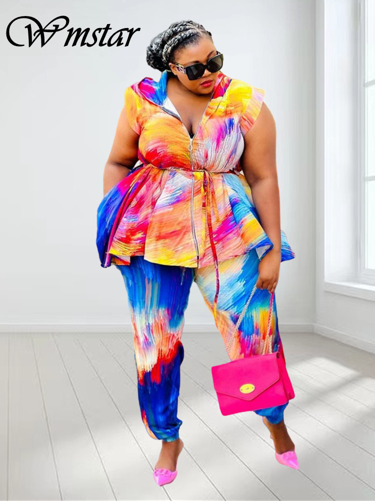 Summer Clothing Wholesale - Wmstar-女性用ツーピースフード付きスウェットシャツ,ルーズでカジュアル,絞り染め,卸売り
