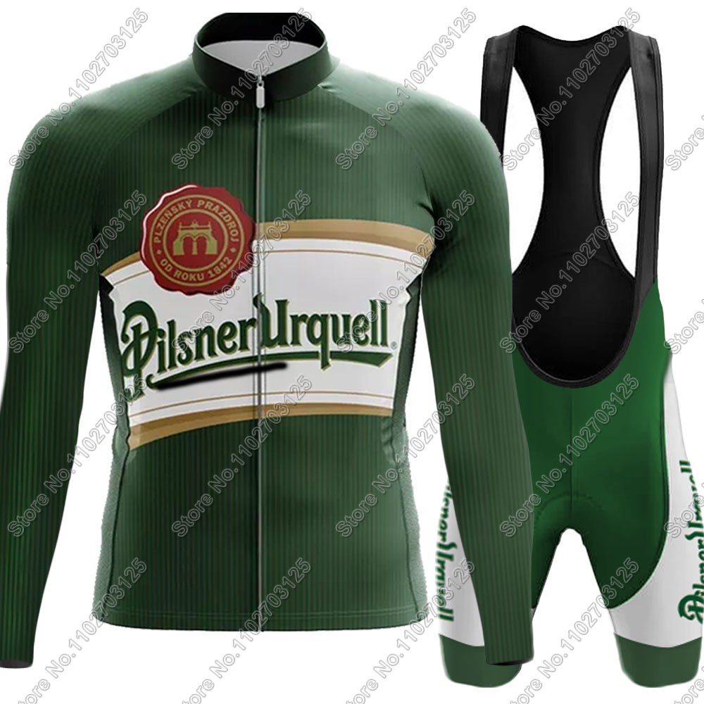 Summer Clothing Sale Men - 2025 ドリンクビールサイクリングジャージセット夏チェコ長袖服シャツロードパンツビブショーツバイクスーツ MTB マイヨ