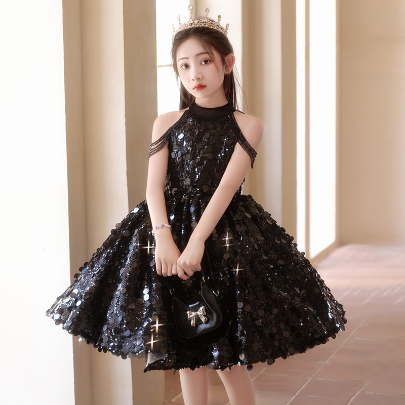 Summer Light Clothing - 黒人の女の子のドレスライト高級ニッチハイエンドホストプリンセスドレス夏子供の滑走路ピアノ演奏
