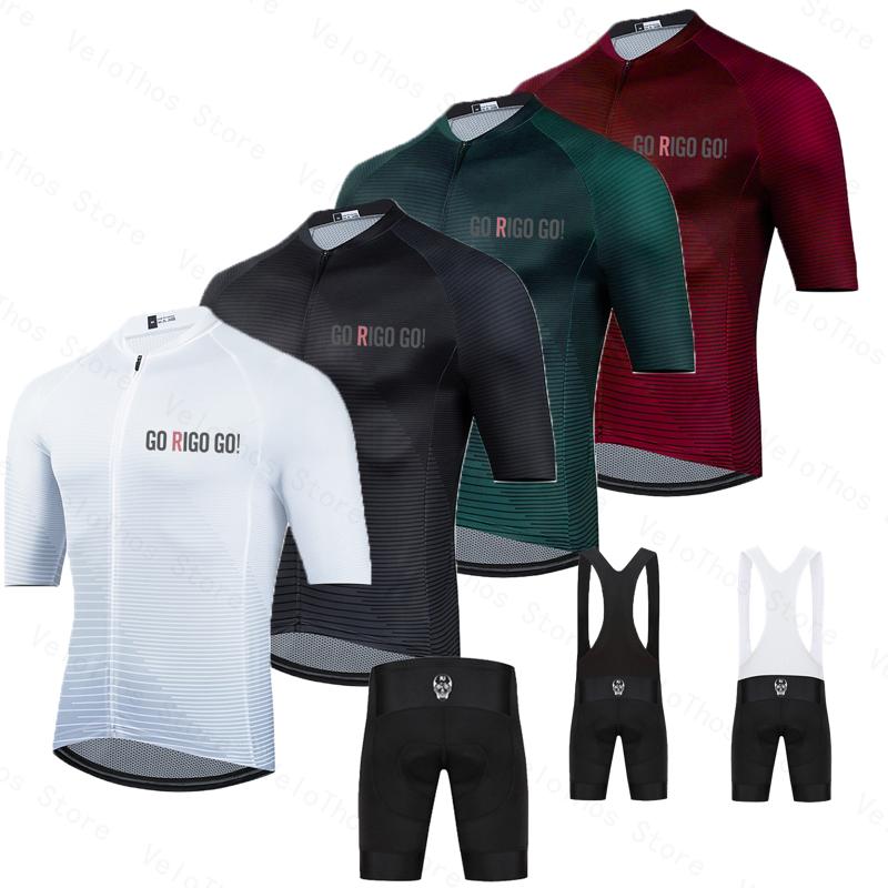 Summer Clothing Sale Men - ゴーリゴーゴーサイクリングセット半袖ジャージとビブショーツプロレースメンズサマー通気性自転車ウェアスーツMTBロパマイヨ