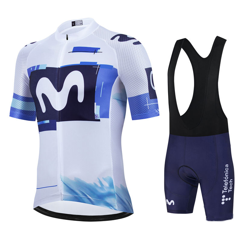 Summer Clothing Sale Men - Movistar プロチーム夏サイクリングジャージスーツメンズ通気性マウンテン自転車服セットバイクマウンテンマイヨ Ropa Ciclismo