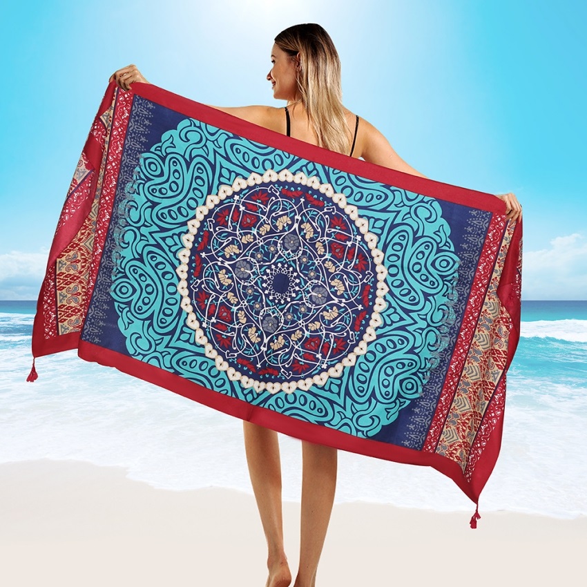 Sarong Pareo Wrap - コットンビーチドレス,90x2018 cm,レディースビーチサロン,ラージサイズ,水着用,スカーフ,サロン,ニューコレクション180