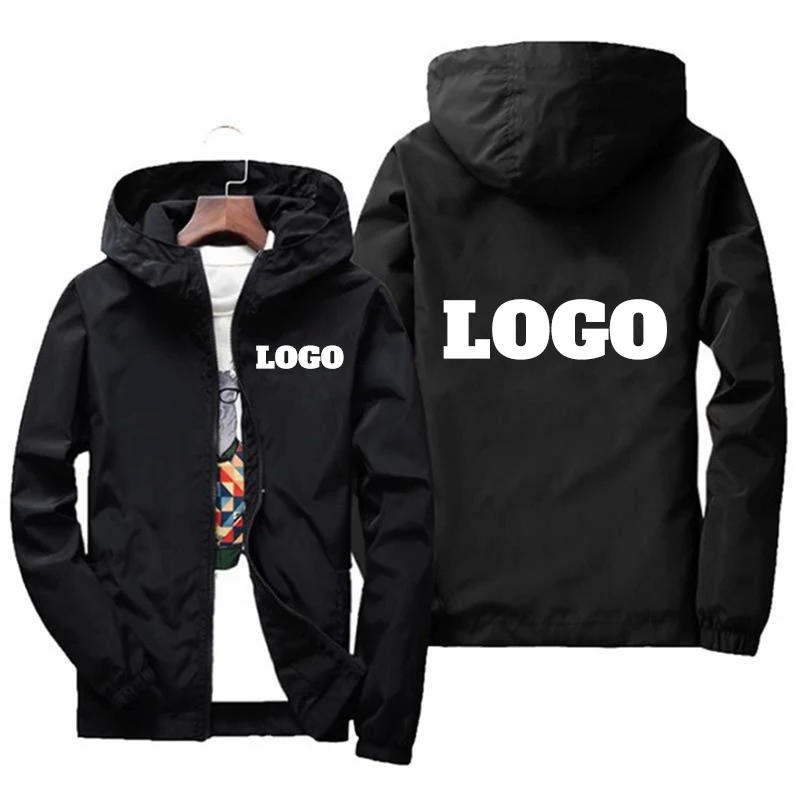 Summer Clothing Logo - カスタムブランドのロゴが付いたメンズ防水ジャケット,暖かいウインドブレーカー,カジュアルウェア,大きいサイズ6XL,緑,黒,赤,屋外,秋