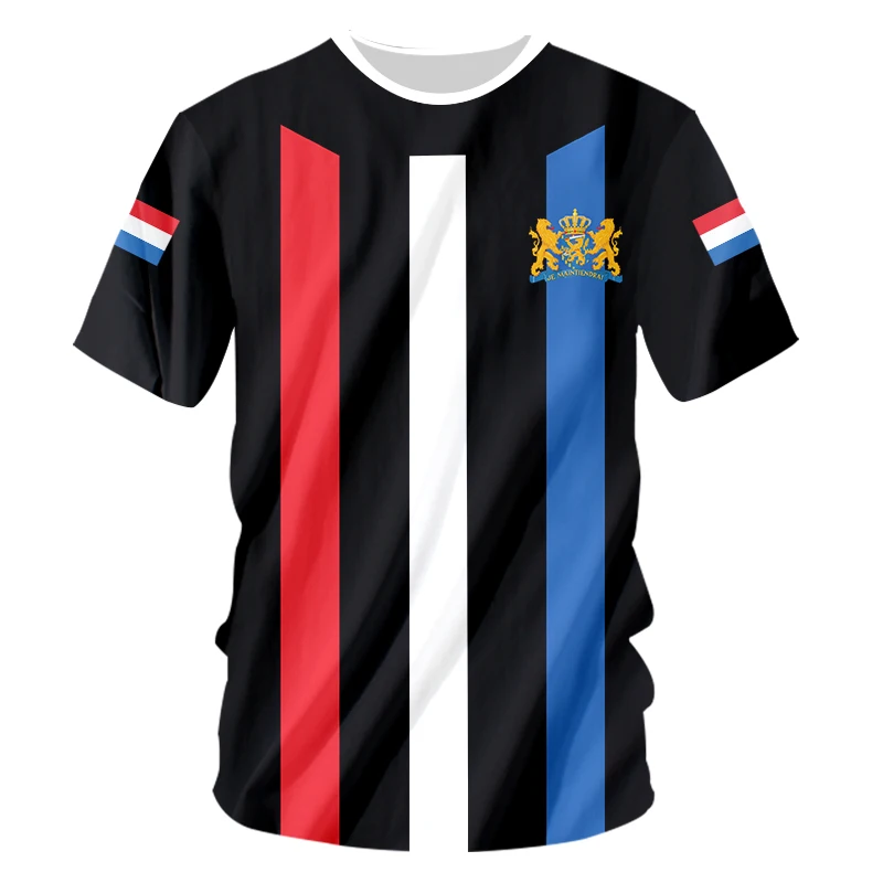 Summer Clothing Logo - ルクセンブルクロゴ 3D プリントスポーツ速乾性通気性メンズ Tシャツ屋外サッカージャージチーム半袖親子服