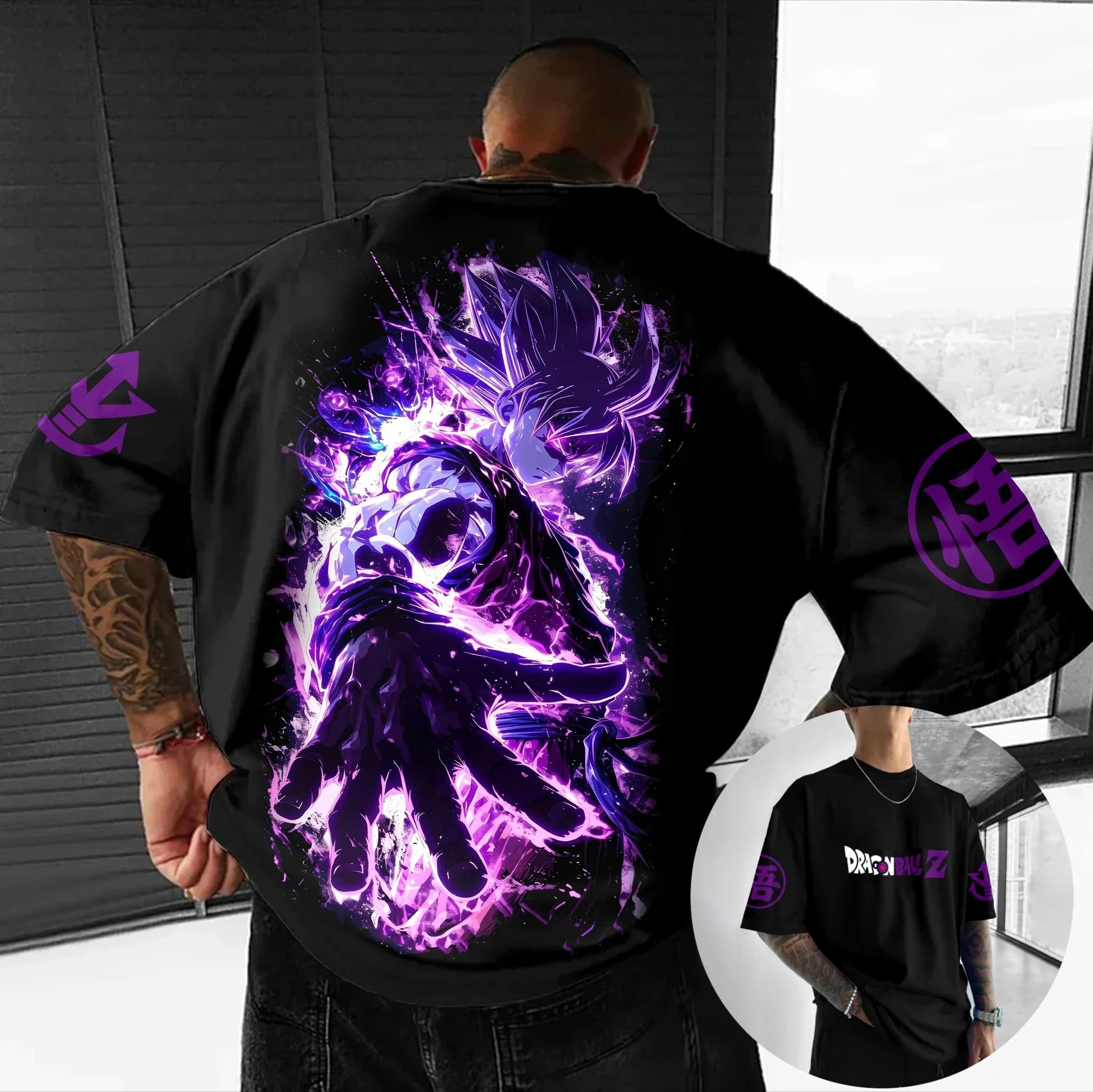 Summer Clothing Ego - 2026年新作ドラゴンボールレトロアニメウルトラエゴ悟空メンズ服TシャツカジュアルスポーツデイリーバージョンパープルグラフィックTシャツサマー
