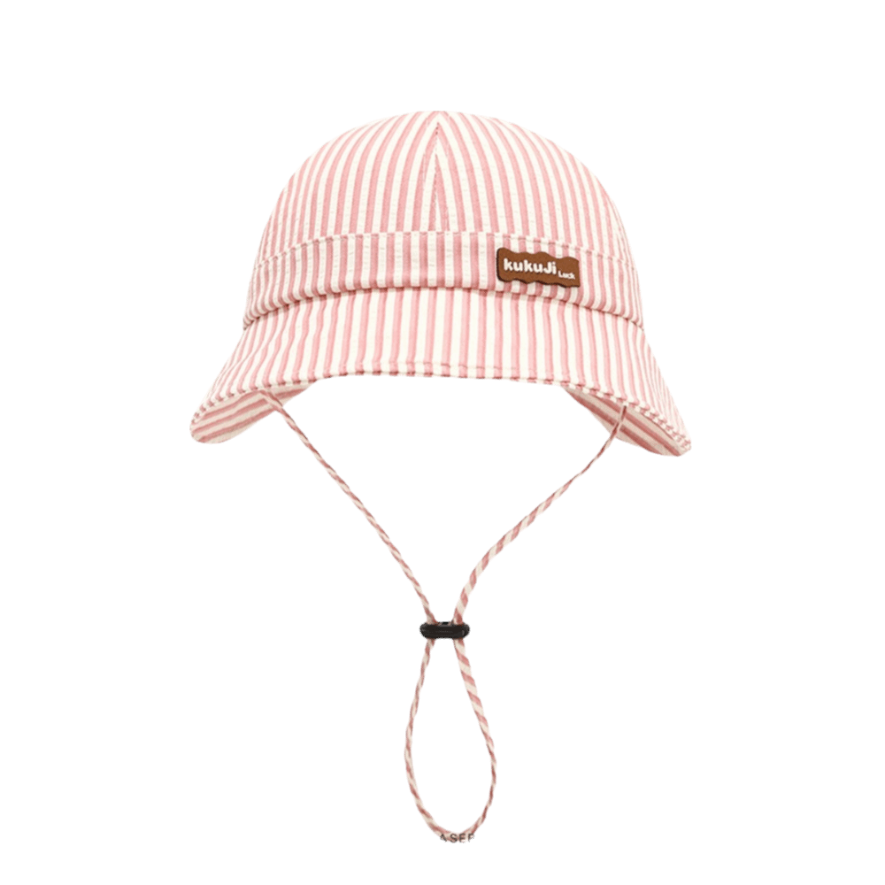 Sun Hat Wide Brim - 新しいストライプ柄ベビーバケットハット、調節可能で通気性のあるフィッシャーマンキャップ、コットン製のつば広キッズサンハット、夏用