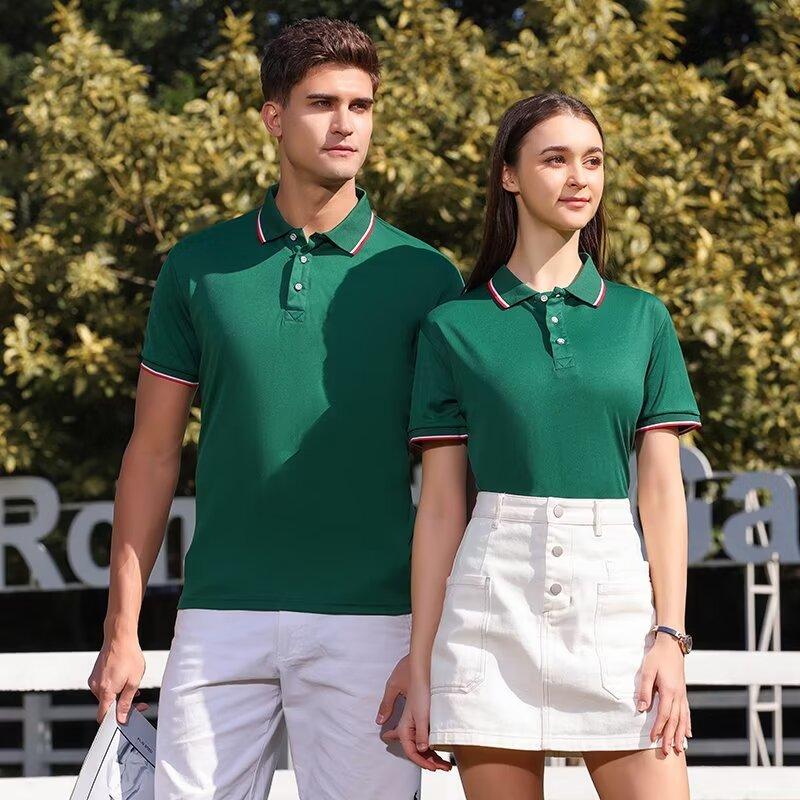 Summer Clothing Logo - カスタムロゴ入りメンズポロシャツ、折り返し襟付き半袖、通気性のある作業服、カジュアルTシャツ、卸売衣料