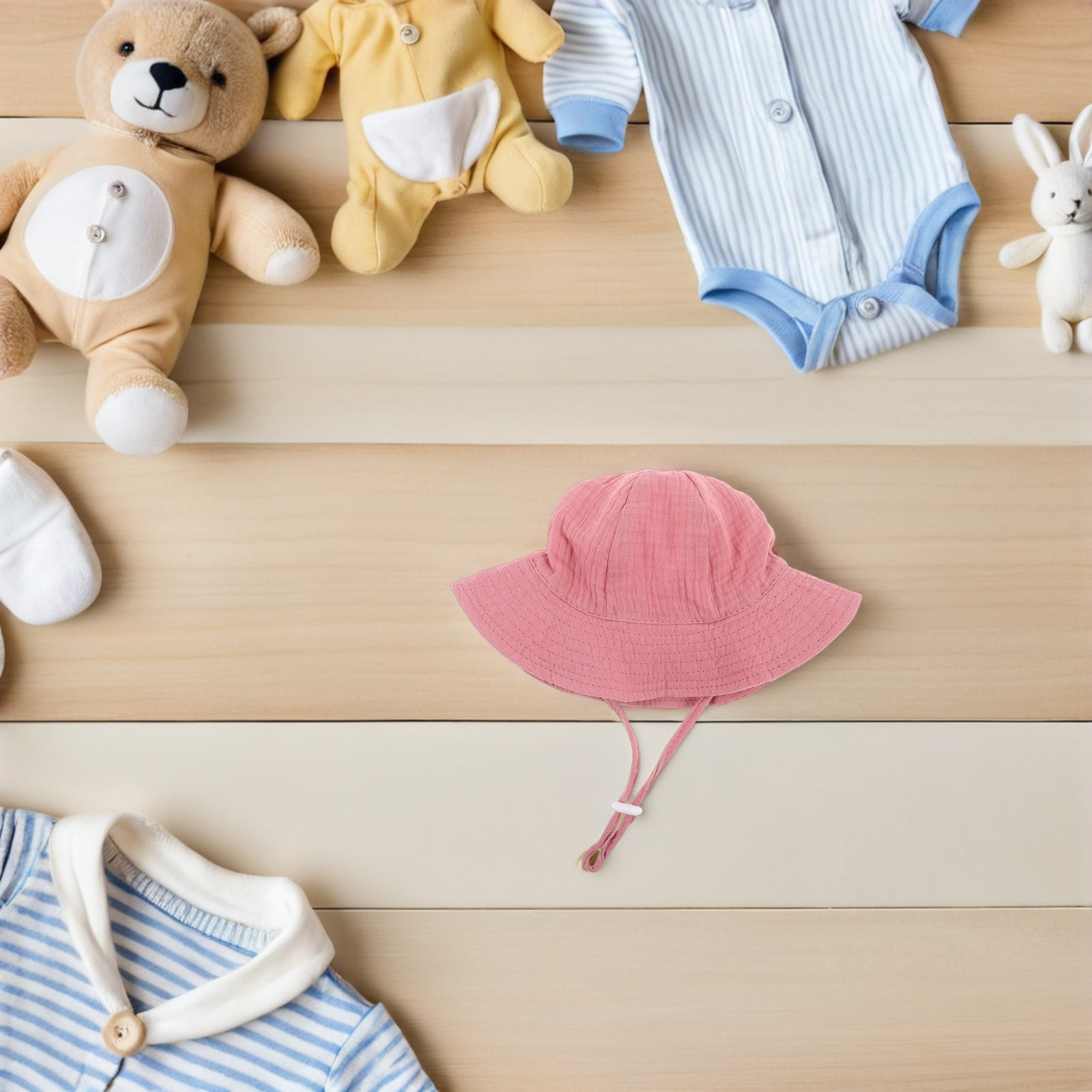 幼児用日よけ帽子 コットンバケットスタイル 通気性 軽量 広 - Sun Hat Wide Brim のレビューと価格