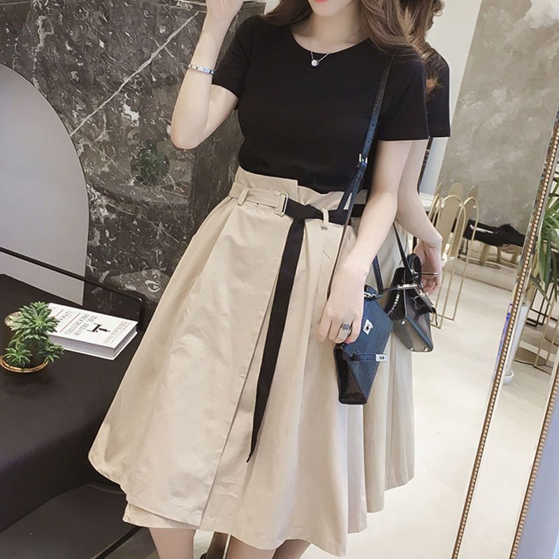 女性用ラウンドネック半袖スリムTシャツ,女性用スーツ,単色, - Summer Alt Clothing のレビューと価格