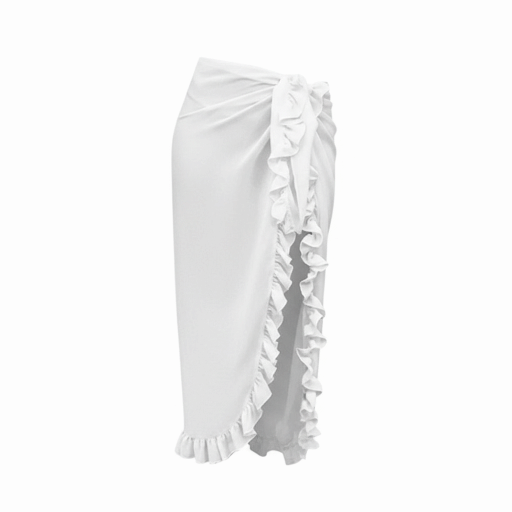 ラップスカーフ ラッフルデザイン サロング 無地 シフォン素 - Sarong Pareo Wrap のレビューと価格