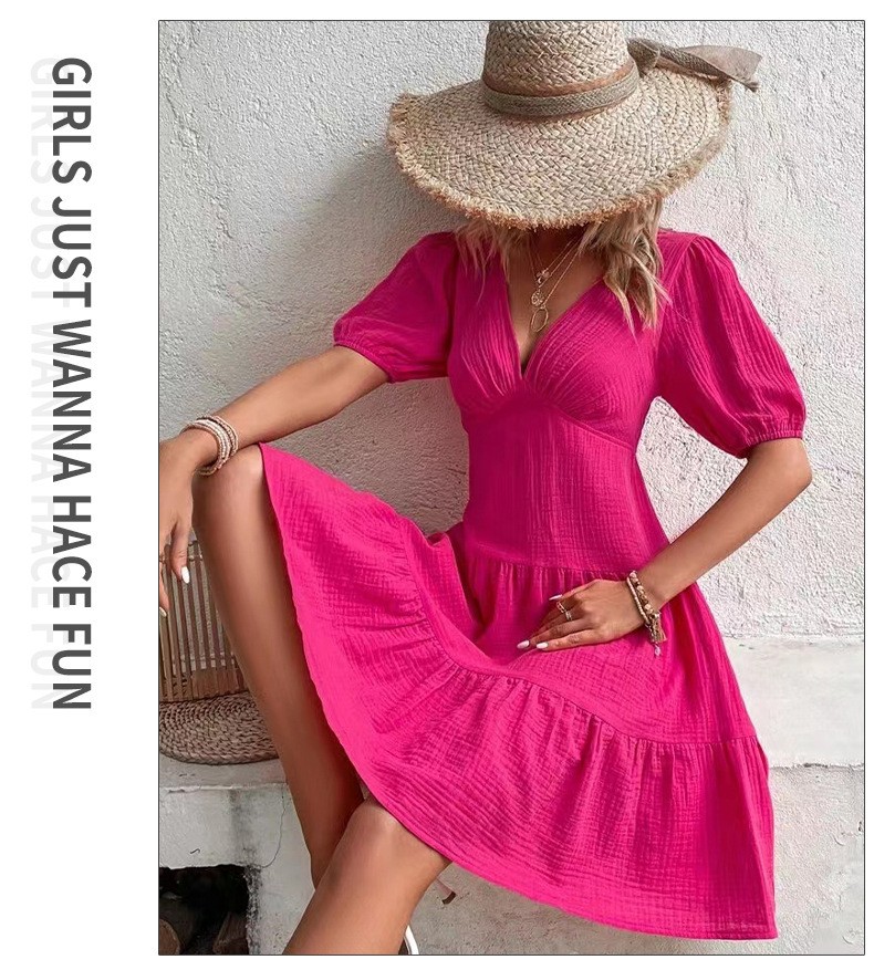 パーティードレス女性夏の新ファッションディープ V バブルス - Summer Clothing Resort のレビューと価格