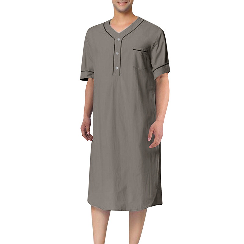 男性用の薄手のネグリジェ,イスラム教徒の女性用の半袖,無地, - Summer House Clothing のレビューと価格