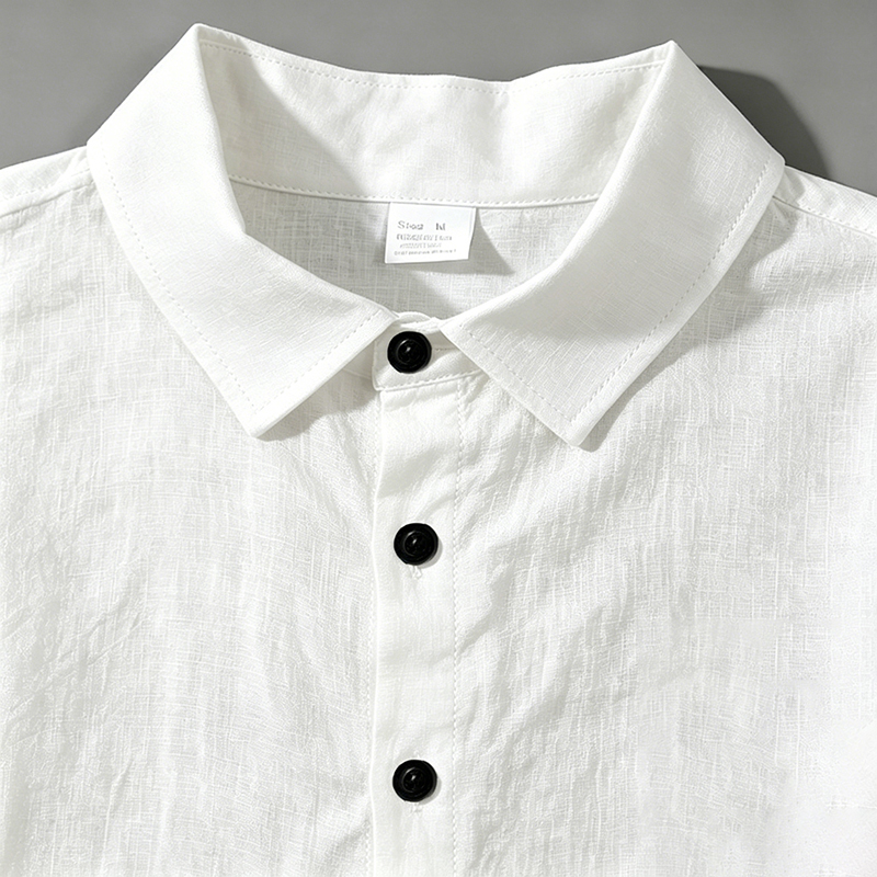 男性リネンツーピース衣装半袖ラペルボタンシャツ弾性ドロースト - Summer Clothing Sets のレビューと価格