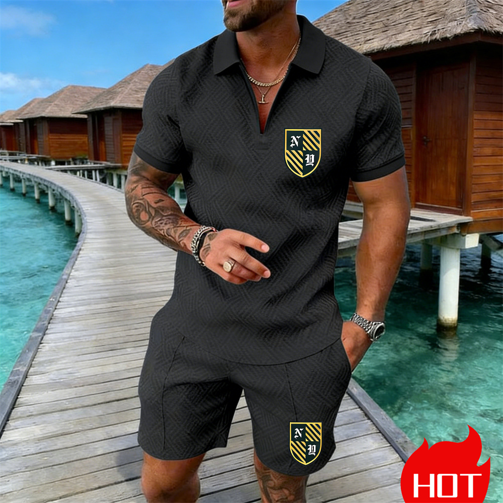 夏用3Dレトロ柄カジュアルメンズポロシャツセットリゾートホテ - Summer Clothing Resort のレビューと価格