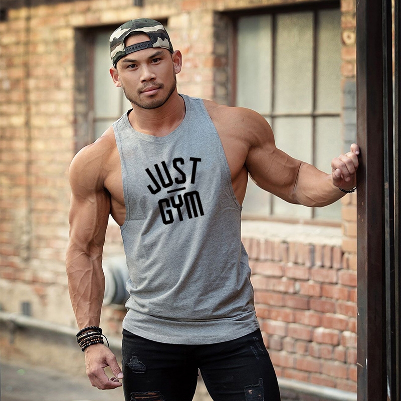 JUST GYMロゴ ジムウェア メンズ コットン フィット - Summer Clothing Logo のレビューと価格