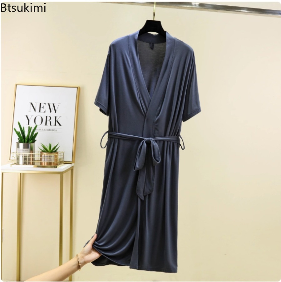 女性用ソフトモーダルローブ 夏 薄手 半袖 ゆったり バスロ - Summer House Clothing のレビューと価格