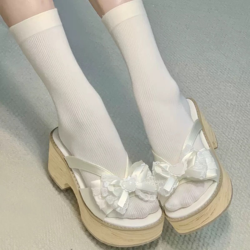 スイートボウ木目調厚底プラットフォームスリッパ女性用夏和風快 - Summer Clothing Stores のレビューと価格
