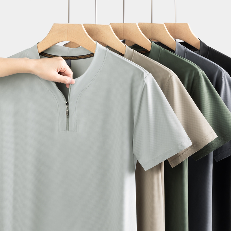 ビッグサイズ 9XL メンズ アイスシルク ヘンリーシャツ  - Summer Clothing Types のレビューと価格