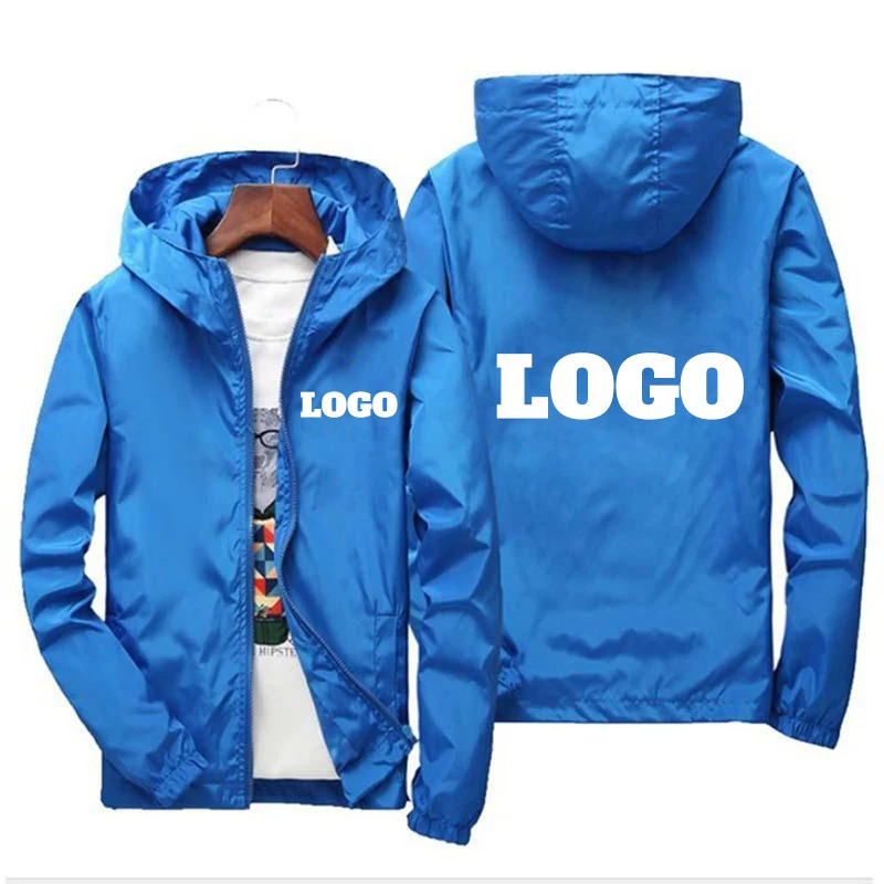 カスタムブランドのロゴが付いたメンズ防水ジャケット,暖かいウ - Summer Clothing Logo のレビューと価格