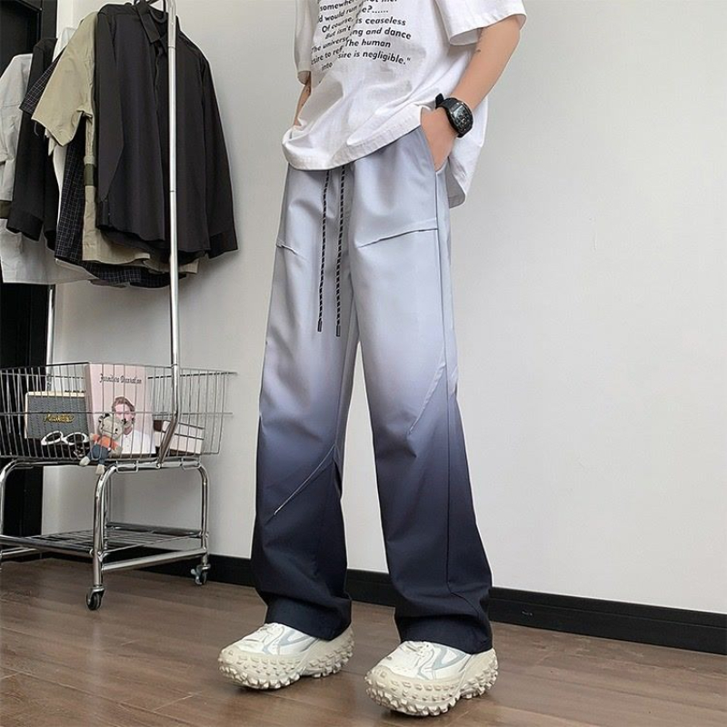 コントラストカラーだぶだぶメンズカジュアルストレートパンツ夏 - Summer Clothing Sale Men のレビューと価格