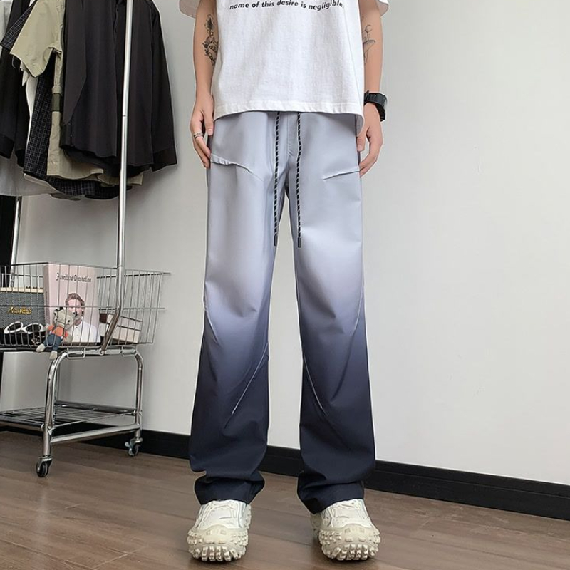 コントラストカラーだぶだぶメンズカジュアルストレートパンツ夏 - Summer Clothing Sale Men のレビューと価格