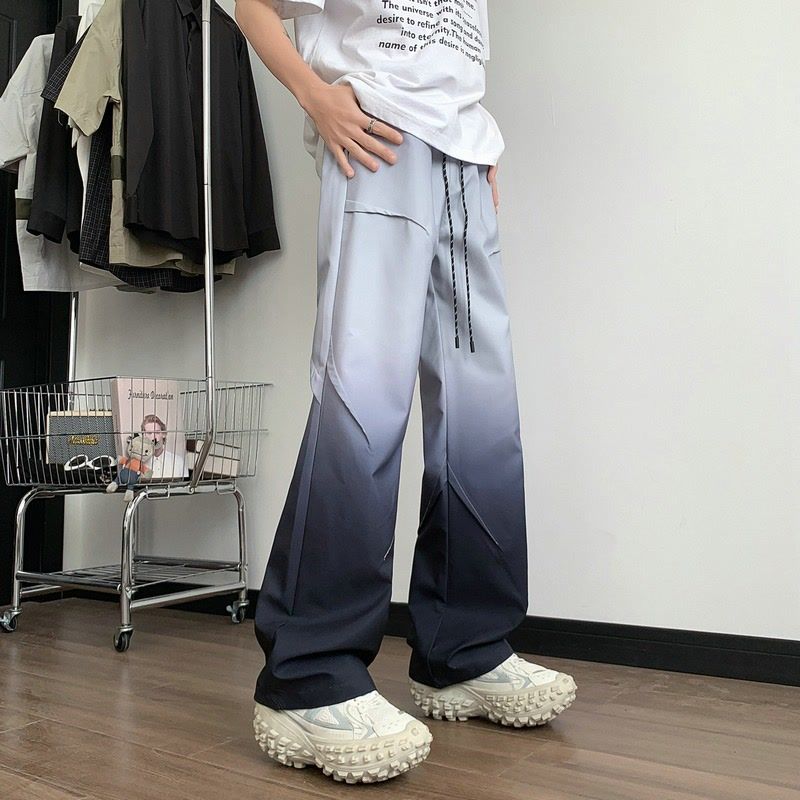 コントラストカラーだぶだぶメンズカジュアルストレートパンツ夏 - Summer Clothing Sale Men のレビューと価格