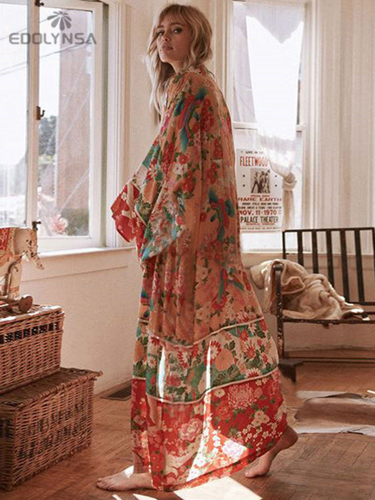 2025 ボヘミアン花柄プリントフロントオープン夏の女性のビ - Sarong Pareo Wrap のレビューと価格