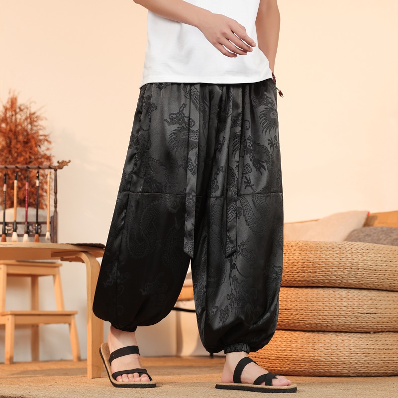 メンズワイドレッグパンツ 夏用アイスシルク 薄手 ハルンパン - Summer Light Clothing のレビューと価格