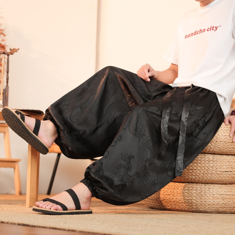メンズワイドレッグパンツ 夏用アイスシルク 薄手 ハルンパン - Summer Light Clothing のレビューと価格