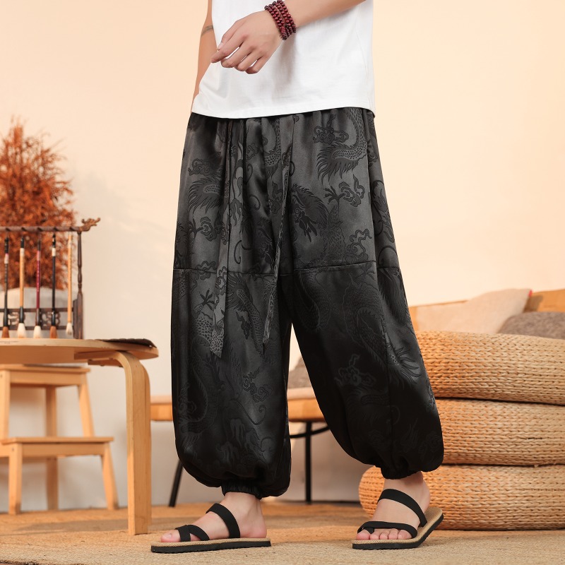メンズワイドレッグパンツ 夏用アイスシルク 薄手 ハルンパン - Summer Light Clothing のレビューと価格