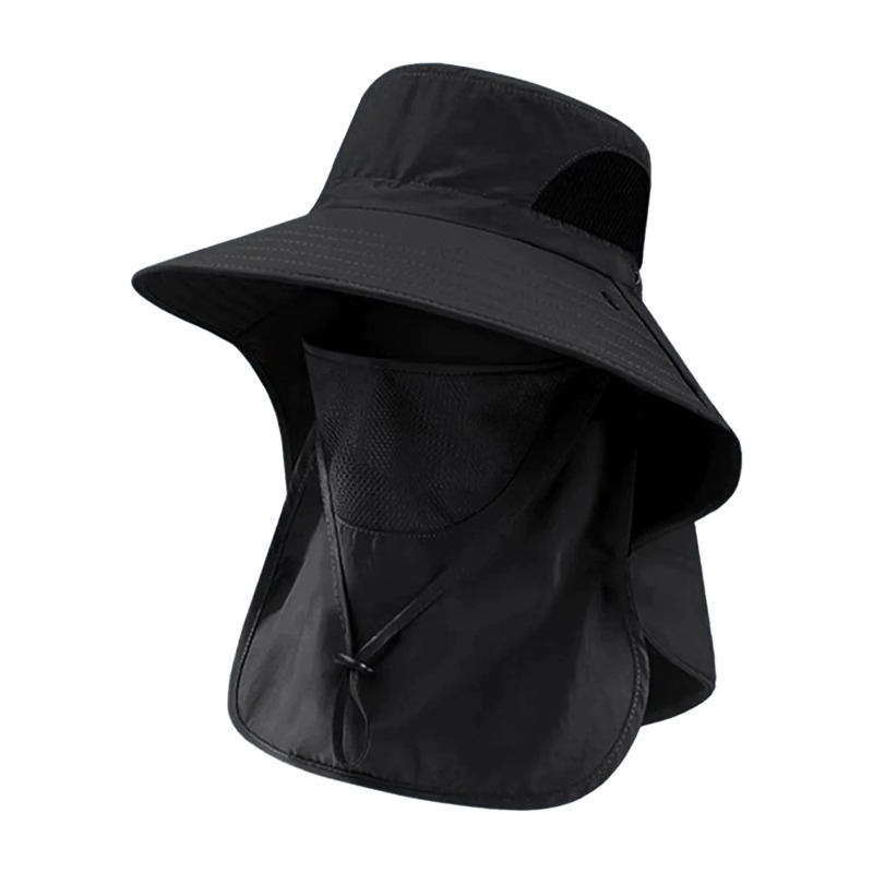 ポリエステル製サンフィッシングハット ネックカバー付き つば - Sun Hat Wide Brim のレビューと価格