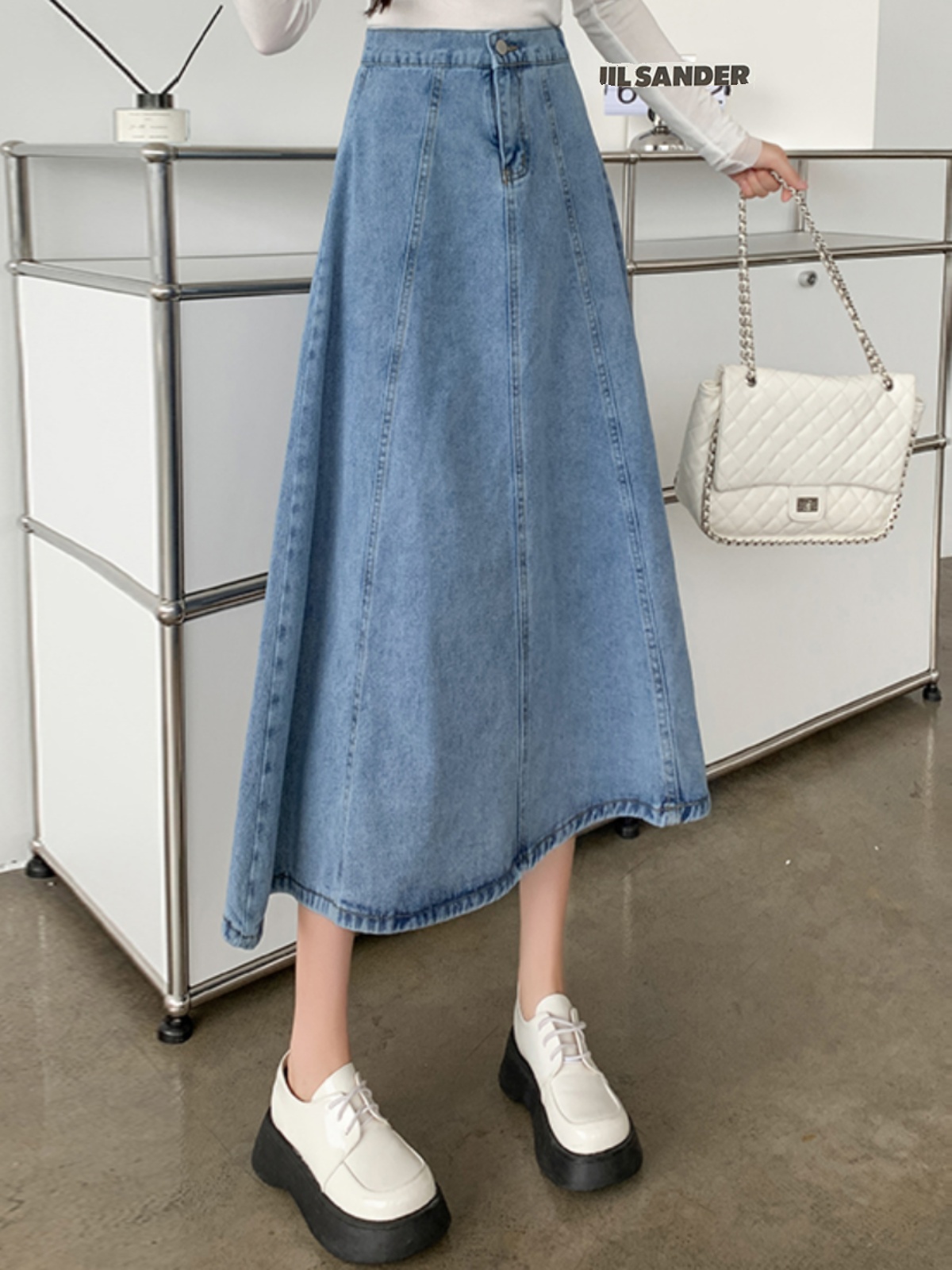 エミリー・クルド推奨 ハイウエストAラインミディスカート デ - Summer Clothing Recommendations のレビューと価格
