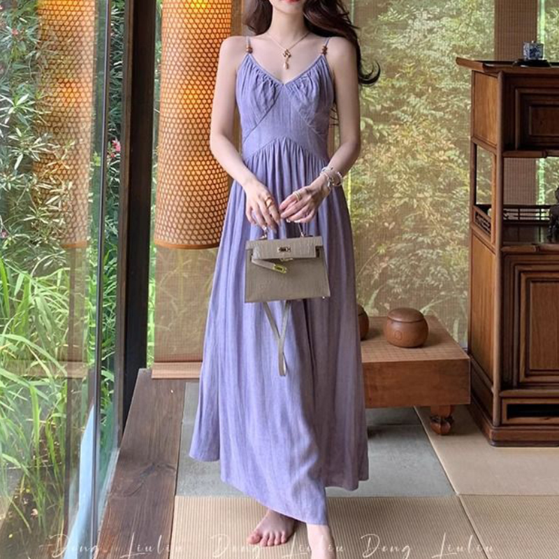 ファッショナブルでエレガントな女性用ドレス、紫色のロングドレ - Summer Clothing Resort のレビューと価格