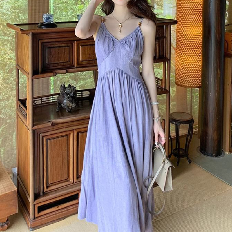 ファッショナブルでエレガントな女性用ドレス、紫色のロングドレ - Summer Clothing Resort のレビューと価格