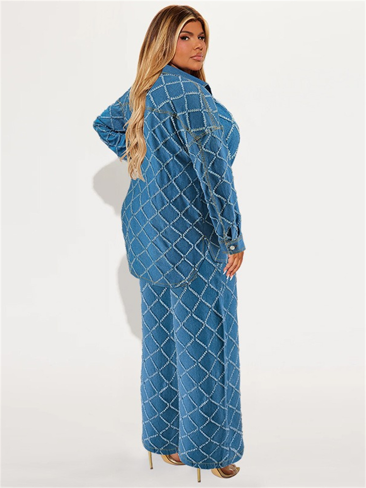 Wmstar プラスサイズデニムツーピースセット女性秋服プリ - Summer Clothing Wholesale のレビューと価格